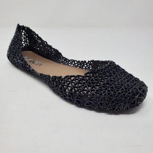 ANNA Larson-6 Black PVC Ballet Flats